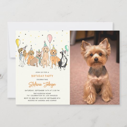 Invitation Pawty Chien Chien Chien Chien Chien Chien Puppy In (Devant)