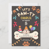 Invitation Pawty Chien Chien Chien Chien Chien Fête Anniversa (Devant)
