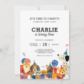 Invitation Pawty Chien Chien Chien Chien Chiot fête d'anniver (Devant)