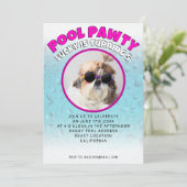 Invitation Pawty chiot chien poupée sur mesure photo fête d'a (Debout devant)