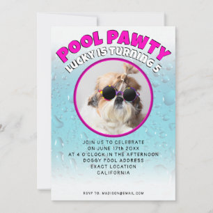 Invitation Pawty chiot chien poupée sur mesure photo fête d'a
