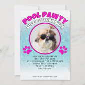 Invitation Pawty chiot chien poupée sur mesure photo fête d'a (Devant)