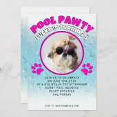 Invitation Pawty chiot chien poupée sur mesure photo fête d'a (Devant / Derrière)