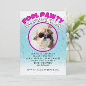 Invitation Pawty chiot chien poupée sur mesure photo fête d'a (Debout devant)