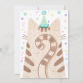 Invitation Pawty Cute Kitty Cat Visage Anniversaire (Dos)