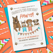 Invitation Pawty Dog Themed Birthday Party