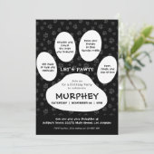 Invitation Pawty, Empreinte de patte (Debout devant)