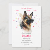 Invitation Pawty, fête d'anniversaire de chien (Devant)