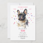 Invitation Pawty, fête d'anniversaire de chien (Devant)