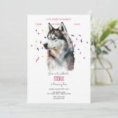 Invitation Pawty, fête d'anniversaire de chien (Debout devant)