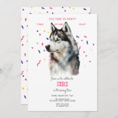 Invitation Pawty, fête d'anniversaire de chien (Devant / Derrière)
