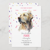 Invitation Pawty, fête d'anniversaire de chien (Devant / Derrière)
