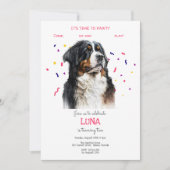 Invitation Pawty, fête d'anniversaire de chien (Devant)