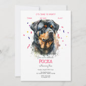 Invitation Pawty, fête d'anniversaire de chien (Devant)