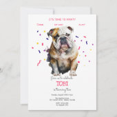 Invitation Pawty, fête d'anniversaire de chien (Devant)