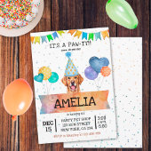 Invitation Pawty Golden Retriever Chien Chiot Chiot Anniversa