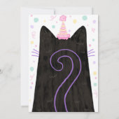 Invitation Pawty Kitty Black Cat Face Anniversaire (Dos)