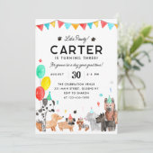 Invitation Pawty Party Animal Kids Puppy Chien Anniversaire (Debout devant)
