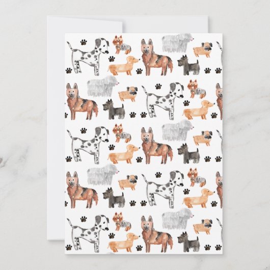 Invitation Pawty Party Animal Kids Puppy Chien Anniversaire (Dos)