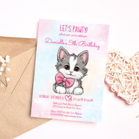 Pawty rose mignon chaton anniversaire