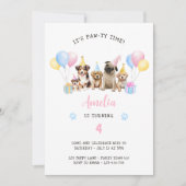 Invitation Pawty Time Chien Chien Chien Chien Anniversaire Fê (Devant)