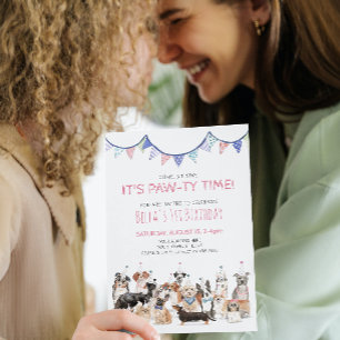 Invitation Pawty Time Chien Chien Chien Chien Chien Anniversa