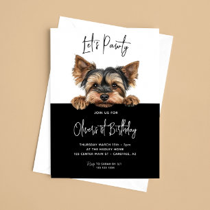 Invitation Pawty Yorkshire Terrier 1er anniversaire