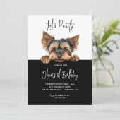Invitation Pawty Yorkshire Terrier 1er anniversaire (Debout devant)