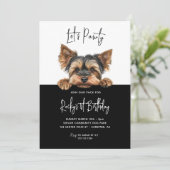 Invitation Pawty Yorkshire Terrier Chien 1er anniversaire (Debout devant)