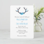 Invitation Pays Antlers Mariage bleu (Debout devant)