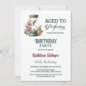 Invitation Pays Aquarelle Floral Horglass fête d'anniversaire (Devant)