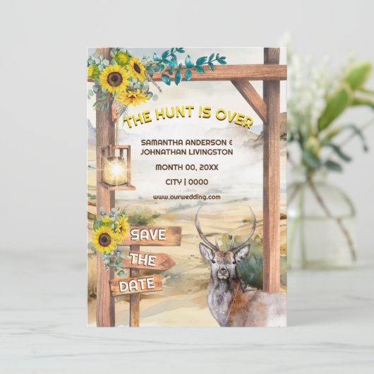 Invitation Pays aquarelle thème de la chasse à la buse occide (Debout devant)