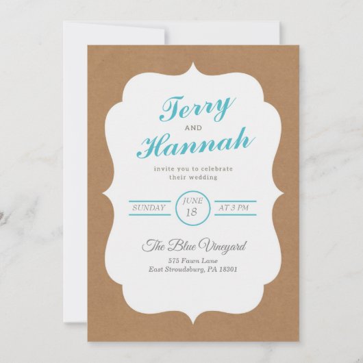 Invitation Pays Arrière - plan Brown (Devant)