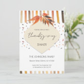 Invitation Pays Automne Thanksgiving Watercolor Feuilles (Debout devant)