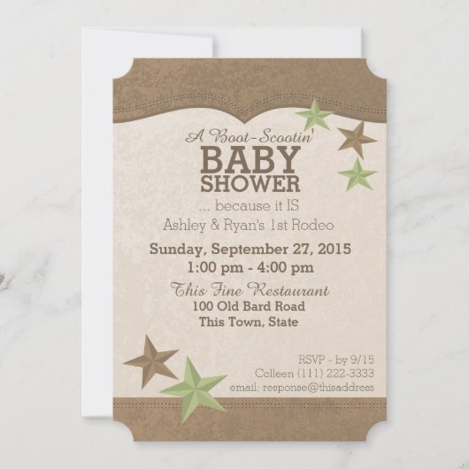 Invitation Pays Baby shower occidental (Devant)