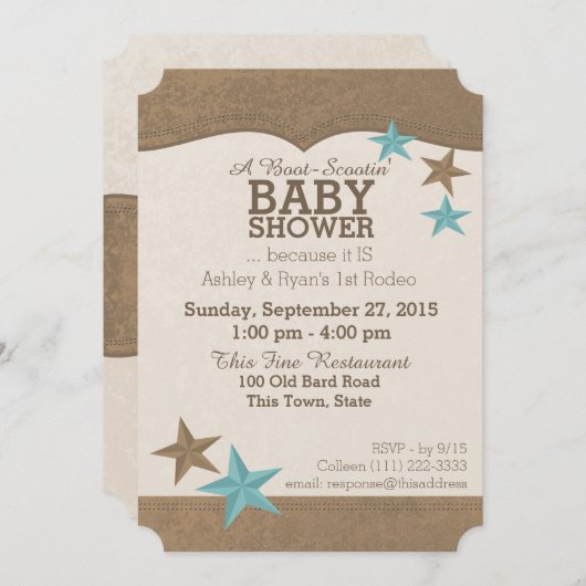 Invitation Pays Baby shower occidental (Devant / Derrière)