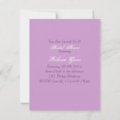 Invitation pays blanc grange bois violet lilas mariage (Dos)