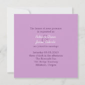 Invitation pays blanc grange bois violet lilas mariage (Dos)