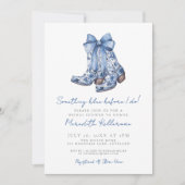 Invitation Pays Bleu Bow Cowboy Fête des mariées (Devant)