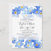 Invitation Pays Bleu Oublier-Me-Nots Couples Douche (Devant)