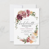 Invitation Pays Boho Rustic Bachelorette Party Itinéraire (Devant)