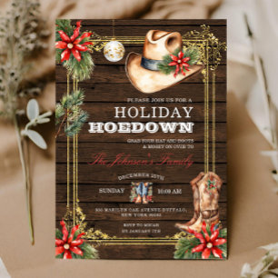 Invitation Pays Bois Occident Noël Holiday Hodown