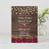 Invitation Pays Bourgogne Floral Chaîne Lumières Mariage en b (Debout devant)