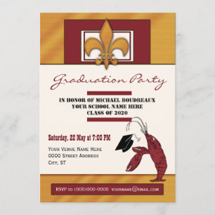 Invitation Pays Crawfish Graduation Party