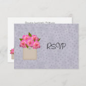 Invitation Pays Crock De La Réception Des Peonies RSVP (Devant / Derrière)