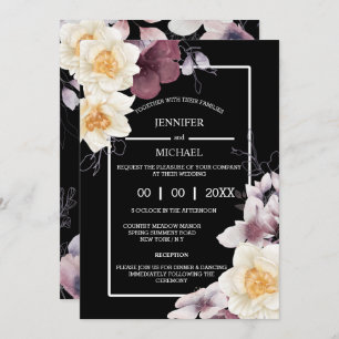Invitation Pays daffodique sombre moody botanique floral