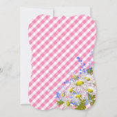 Invitation Pays Daisies Rose En vichy Baby shower chèque (Dos)