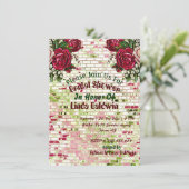 Invitation Pays de Bourgogne Rouge Russe Rose Fête des mariée (Debout devant)