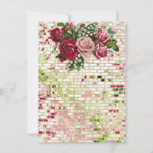 Invitation Pays de Bourgogne Rouge Russe Rose Fête des mariée (Dos)