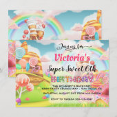 Invitation Pays de Candy Anniversaire de la fête (Devant / Derrière)